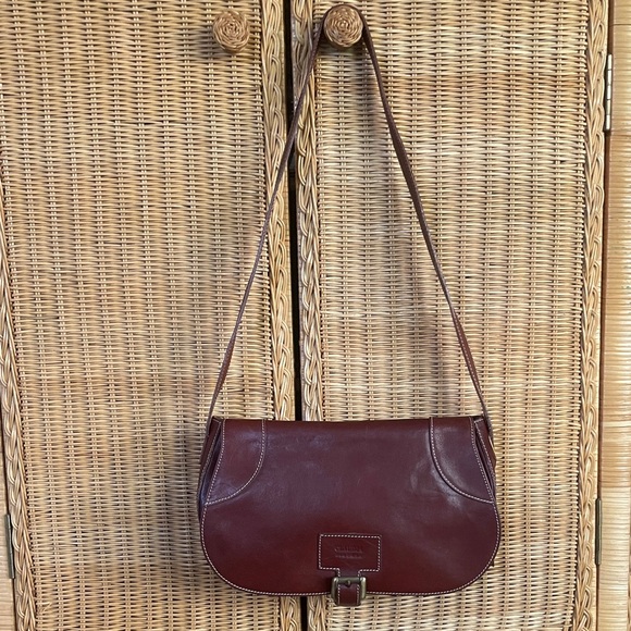 Vintage Claudia Firenze Brown Leather Saddle Shoulder Bag - Picture 4 of 12